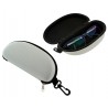 Toc ochelari de soare, captusit, inchidere fermoar, plastic, 17 x 8,5 cm, gri