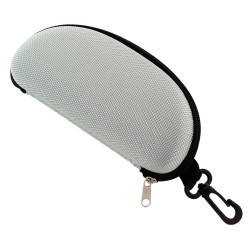 Toc ochelari de soare, captusit, inchidere fermoar, plastic, 17 x 8,5 cm, gri