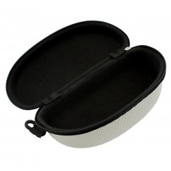 Toc ochelari de soare, captusit, inchidere fermoar, plastic, 17 x 8,5 cm, gri