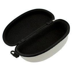 Toc ochelari de soare, captusit, inchidere fermoar, plastic, 17 x 8,5 cm, gri