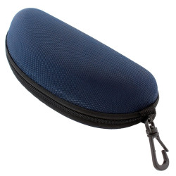 Toc ochelari de soare, suport prindere, inchidere fermoar, plastic, 17 x 8,5 cm, albastru