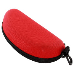 Toc ochelari de soare, suport prindere, inchidere fermoar, plastic, 17 x 8,5 cm, rosu