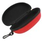 Toc ochelari de soare, suport prindere, inchidere fermoar, plastic, 17 x 8,5 cm, rosu