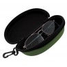 Toc depozitare ochelari de soare, inchidere fermoar, captusit, plastic, 17 x 8,5 cm, verde