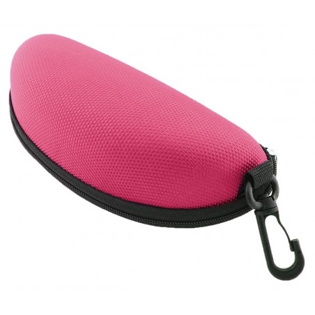 Toc ochelari de soare, suport prindere, inchidere fermoar, plastic, 17 x 8,5 cm, roz