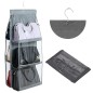 Organizator genti, capacitate: 8 genti, pliabil, plastic, 115 x 34 x 31, gri