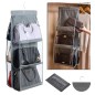 Organizator genti, capacitate: 8 genti, pliabil, plastic, 115 x 34 x 31, gri