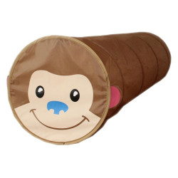 Tunel joaca pentru copii, pliabil, poliester, 300g, 150 x 45 cm, maro