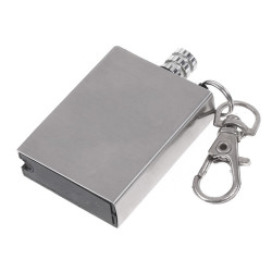 Aprinzator foc, temperatura scanteie 3000C, tip breloc, otel, 15g, 4,8 x 2,9 x 1,0 cm, argintiu