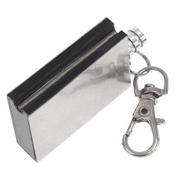 Aprinzator foc, temperatura scanteie 3000C, tip breloc, otel, 15g, 4,8 x 2,9 x 1,0 cm, argintiu