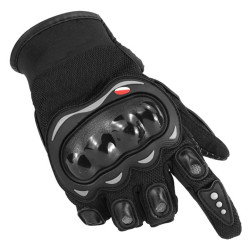 Manusi moto Scooter, marime L, material poliester si protectii cauciuc, inchidere velcro, negru