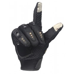 Manusi moto Scooter, marime L, material poliester si protectii cauciuc, inchidere velcro, negru