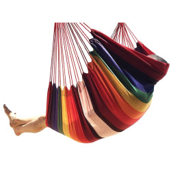 Hamac suspendat, sarcina 120 kg, bumbac 320 g/m2, 100 x 90 cm, multicolor