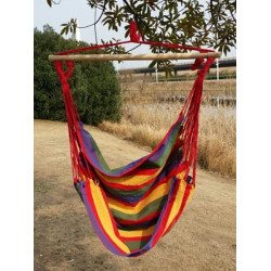 Hamac suspendat, sarcina 120 kg, bumbac 320 g/m2, 100 x 90 cm, multicolor