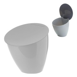 Cos de gunoi pentru bucatarie, cu capac, 2,2L, plastic, 18,5 x 17,5 cm, alb
