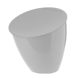 Cos de gunoi pentru bucatarie, cu capac, 2,2L, plastic, 18,5 x 17,5 cm, alb