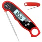 Termometru alimentar cu sonda, afisaj LCD, indicator temperatura incorporat, 11,6 cm, rosu Termometru alimentar cu sonda, afisaj LCD, indicator temperatura incorporat, 11,6 cm, rosu