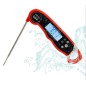 Termometru alimentar cu sonda, afisaj LCD, indicator temperatura incorporat, 11,6 cm, rosu
