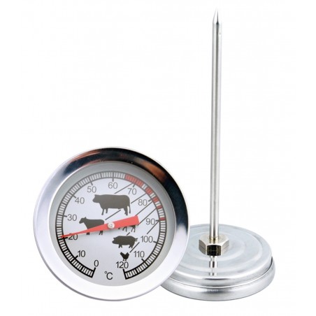 Termometru alimentar analog, indicator temperatura incorporat, 15 x 13 cm, argintiu