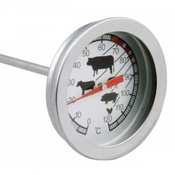 Termometru alimentar analog, indicator temperatura incorporat, 15 x 13 cm, argintiu