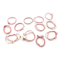 Set elastice par, 12 bucati, 5 cm, roz
