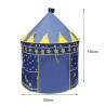 Cort tip castel pentru copii, imprimeu stele si luna, 135x105 cm, albastru