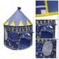 Cort tip castel pentru copii, imprimeu stele si luna, 135x105 cm, albastru