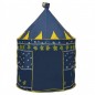Cort tip castel pentru copii, imprimeu stele si luna, 135x105 cm, albastru