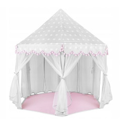 Cort tip castel, forma hexagonala, 135x140 cm, 6 ferestre cu perdele, pliabil, husa depozitare