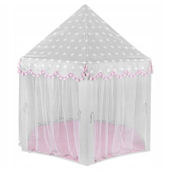 Cort tip castel, forma hexagonala, 135x140 cm, 6 ferestre cu perdele, pliabil, husa depozitare
