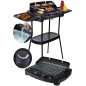 Gratar electric 2 in 1 GrillMaster In&Out, 2000W, 2 nivele, picioare suport, 36 x 24,5 cm, plastic/metal, negru