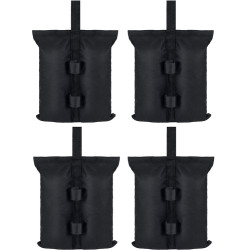 Set 4 greutati pentru sustinerea cortului de gradina, inchidere velcro, capacitate de pana la 25 kg, 43,5 x 44 cm, negru
