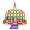 Set constructie magnetic 3D cu lumini LED, diferite forme si culori, 130 piese