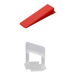 Kit pene si cleme 1 mm pentru nivelare gresie, set 200 bucati