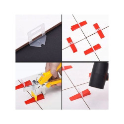 Kit nivelare placi ceramice, cleste, cleme 1 mm si pene incluse