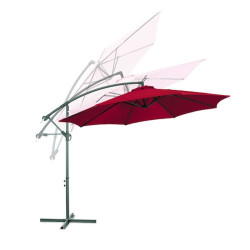 Umbrela gradina, diametru 300 cm, unghi reglabil, structura otel, impermeabila, rosu