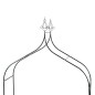 Pergola decorativa de gradina, constructie metalica, stil gothic, 240x128x37 cm
