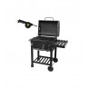 Gratar cu carbuni Maltec GrillMaster Probend, sort inclus, maner capac, capac rabatabil, suport roti, 37,5 cm, otel, negru