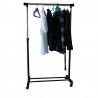 Suport umerase haine, stand incaltaminte, inaltime ajustabila 163x145x45 cm, 4 roti, otel cromat