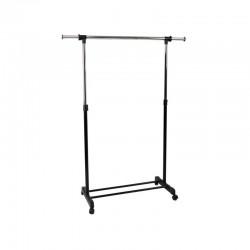 Suport umerase haine, stand incaltaminte, inaltime ajustabila 163x145x45 cm, 4 roti, otel cromat