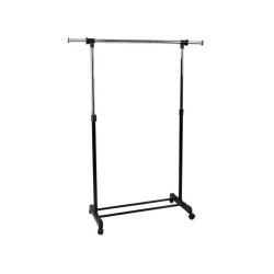 Suport umerase haine, stand incaltaminte, inaltime ajustabila 163x145x45 cm, 4 roti, otel cromat