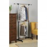 Suport umerase haine, stand incaltaminte, inaltime ajustabila 163x145x45 cm, 4 roti, otel cromat