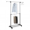 Suport umerase haine, stand incaltaminte, inaltime ajustabila 163x145x45 cm, 4 roti, otel cromat