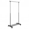 Suport umerase haine, stand incaltaminte, inaltime ajustabila 163x145x45 cm, 4 roti, otel cromat
