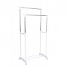 Suport dublu pentru umerase, raft incaltaminte, roti transport, inaltime ajustabila 159x80x41 cm