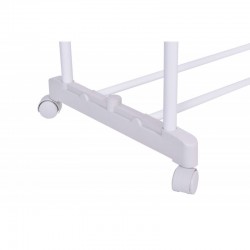 Suport dublu pentru umerase, raft incaltaminte, roti transport, inaltime ajustabila 159x80x41 cm