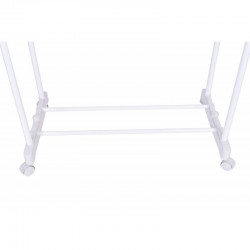 Suport dublu pentru umerase, raft incaltaminte, roti transport, inaltime ajustabila 159x80x41 cm