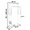 Suport dublu pentru umerase, raft incaltaminte, roti transport, inaltime ajustabila 159x80x41 cm