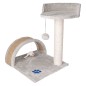 Ansamblu de joaca multifunctional pentru pisici, 2 nivele, funie sisal, inaltime 50 cm, gri Ansamblu de joaca multifunctional pentru pisici, 2 nivele, funie sisal, inaltime 50 cm, gri