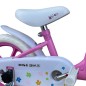 Bicicleta 12 inch, roti ajutatoare, cos cumparaturi, sistem franare V-brake, alb roz Bicicleta 12 inch, roti ajutatoare, cos cumparaturi, sistem franare V-brake, alb roz